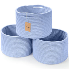 Maxuni small rope basket skyblue packaged, ready for giftable storage and decluttering.