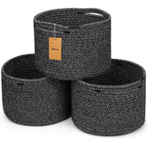 Maxuni small rope basket storage showcases compact design ideal for desk essentials organization