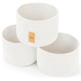 Maxuni small rope basket natural cotton rope for tidy shelves.