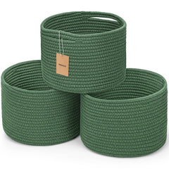 Maxuni small rope baskets storage setup green keeps shelves tidy