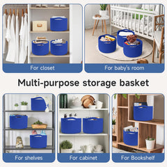 Maxuni small rope baskets used for toy storage in a nursery