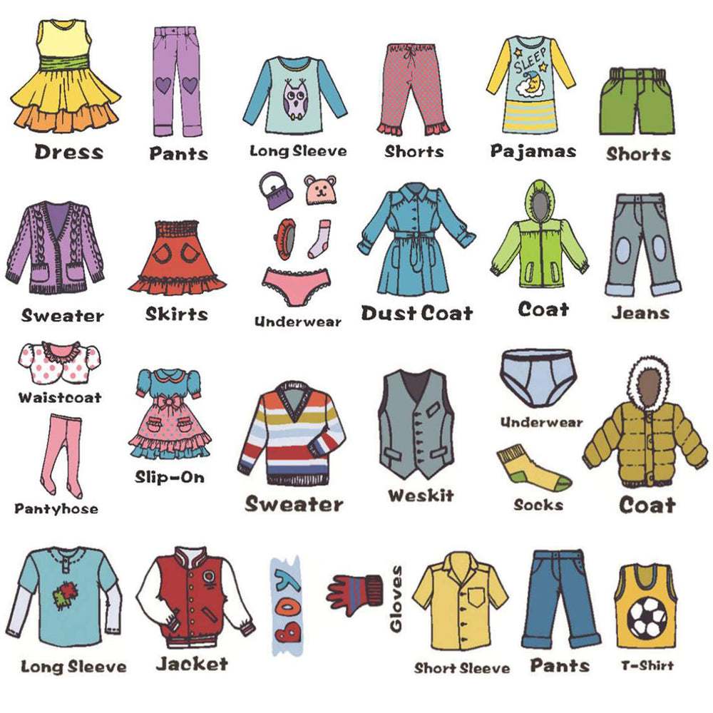 Maydahui 2 sheets clothing decals close-up shows wardrobe labels for organized storage.