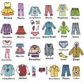 Maydahui 2 sheets clothing decals close-up shows wardrobe labels for organized storage.