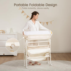 Maydolly waterproof surface cleans quickly for messes during diaper duty.