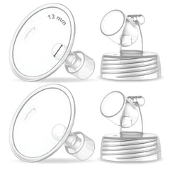 Maymom 13mm shield close-up showing comfortable fit for narrow nipples