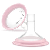 Maymom 17mm MyFit Shields pano-series close-up shows ergonomic shield design for comfortable pumping.