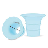 Maymom 18 mm flange insert blue – front view for snug fit visualization.