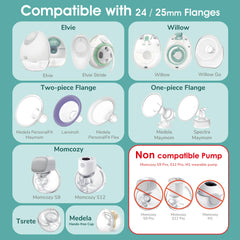 Maymom 18 mm flange insert blue inside detail of silicone material.
