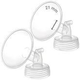 Maymom 21mm wide-mouth flanges pack front view for Spectra S1/S2 compatibility.