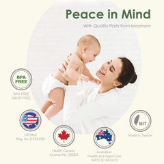 Maymom backflow protector with small cap detail for tight seal.