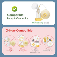 Maymom BPA-free tubing badge highlights safe materials for pumping sessions