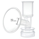 Maymom breast shield flange 19mm delivers comfortable fit for pumping.