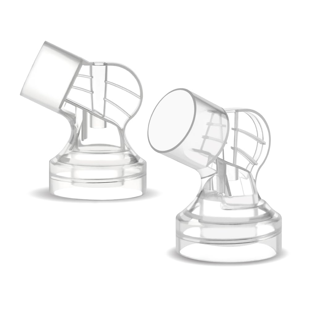 Maymom connector top air path provides secure fit with Medela-style flanges for stable pumping.