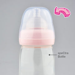 Maymom dome cap Lansinoh-top replacement shows simple bottle-top swap