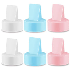Maymom duckbill valves color-mixed-pack shown in white blue pink for easy replacement