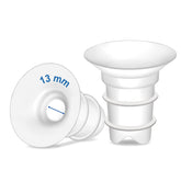 Maymom 13mm inserts shown with Medela/Spectra compatibility for a smaller fit.