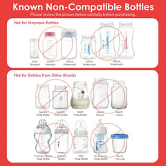 Maymom Lansinoh compatibility graphic highlights interchangeable components