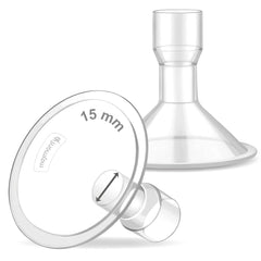 Maymom MyFit Classic 15mm Shield front view shows easy-seal, quick-clean design for comfortable pumping.