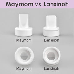 Maymom replacement pack image highlighting four valves for Lansinoh pumps.
