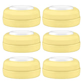 Maymom screw lids travel caps yellow close-up showing secure-fit for on-the-go use.