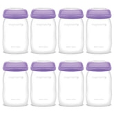 Maymom storage bottles front view showing Lansinoh compatibility for easy pumping