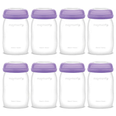 Maymom storage bottles front view showing Lansinoh compatibility for easy pumping