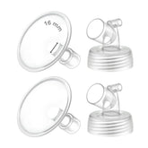 Maymom wide-neck 16mm shield close-up showing comfortable fit for sensitive nipples.