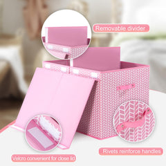 Mayniu extra large toy box pink side handles simplify transporting heavy items