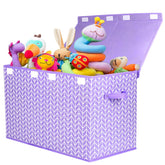 Mayniu large toy box chest purple lid open showing spacious toy storage