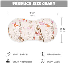 Mazeann cowgirl burp cloth pattern closeup—vibrant color for lively baby routines