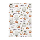 Mazeann Ghosts Pumpkins crib sheet soft fabric for gentle baby sleep