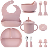 MBQMBSS baby feeding set suction bowl secured on tray for mess-free meals