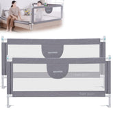 MBQMBSS bed rail 77-inch side view shows king or queen compatibility and secure guard