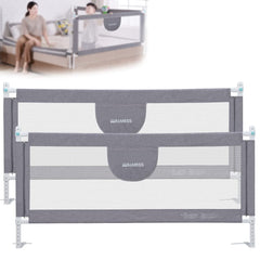 MBQMBSS bed rail 77-inch side view shows king or queen compatibility and secure guard