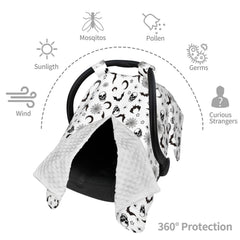 Mcewoel Gothic baby seat cover back plush-dots texture for baby's comfort.