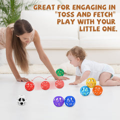 MCGMITT stretchy sensory ball supports exploration by stretching, squishing.