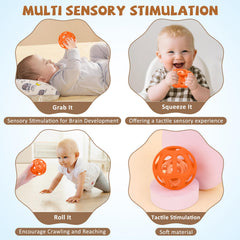 MCGMITT baby ball toy holes easy grip for tiny hands.