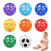 MCGMITT baby ball toy holes colorful, safe silicone for sensory play and teething.