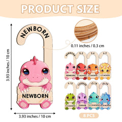 MCIAONE dinosaur closet divider 0-3 months with month markers speeds age-based sorting