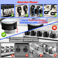 MCOTOP gas stove knob lock close-up highlighting heat-resistant PC material
