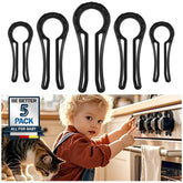 MCOTOP gas stove knob locks front view showing five-pack childproofing for safe kitchens
