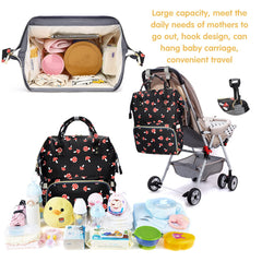 MCWTH Mushroom Diaper Bag Backpack changing-pad features easy diaper changes on trips.