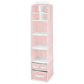 mDesign Fabric Hanging Organizer over-rod front view for space-saving nursery storage.