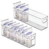 mDesign plastic long storage organizer with side handles for easy carrying and quick access.