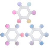 Meartchy 3Pack teether hexagonal massage with six textured nubs for gum massage.