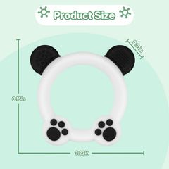 Meartchy bear teether green; colorful silicone teether promotes grasping and soothing.
