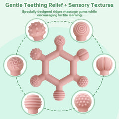 Meartchy teething toy highlighting BPA-free material for baby safety