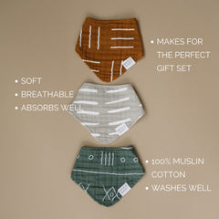 Mebie Baby bandana bib patterns provide stylish drool protection for both boys and girls.