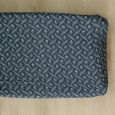 Mebie Baby Changing Pad Cover Navy Berry on a standard pad, soft muslin and easy to clean.