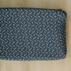 Mebie Baby Changing Pad Cover Navy Berry on a standard pad, soft muslin and easy to clean.